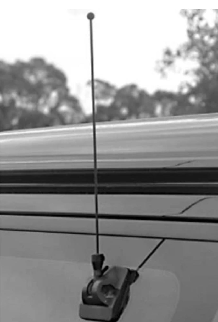 RFI AP454-477 UHF Glass Mount Antenna, 477 MHz, 5m, FMF(F) and UHF(M) Adaptor