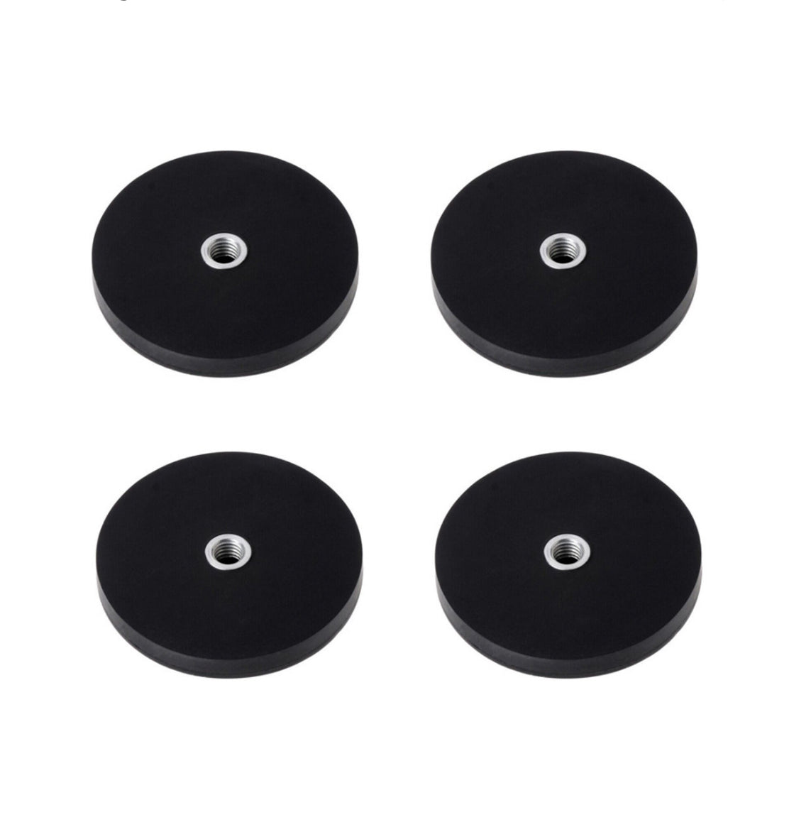 Four Rubber Coated Magnets on a white background