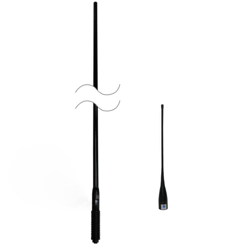 RFI CDQ8000 + CDQ34 City/Country Pack UHF/CB 477Mhz Black Q-Fit® Vehicle Bull Bar Antenna Pack - 208cm / 34cm high