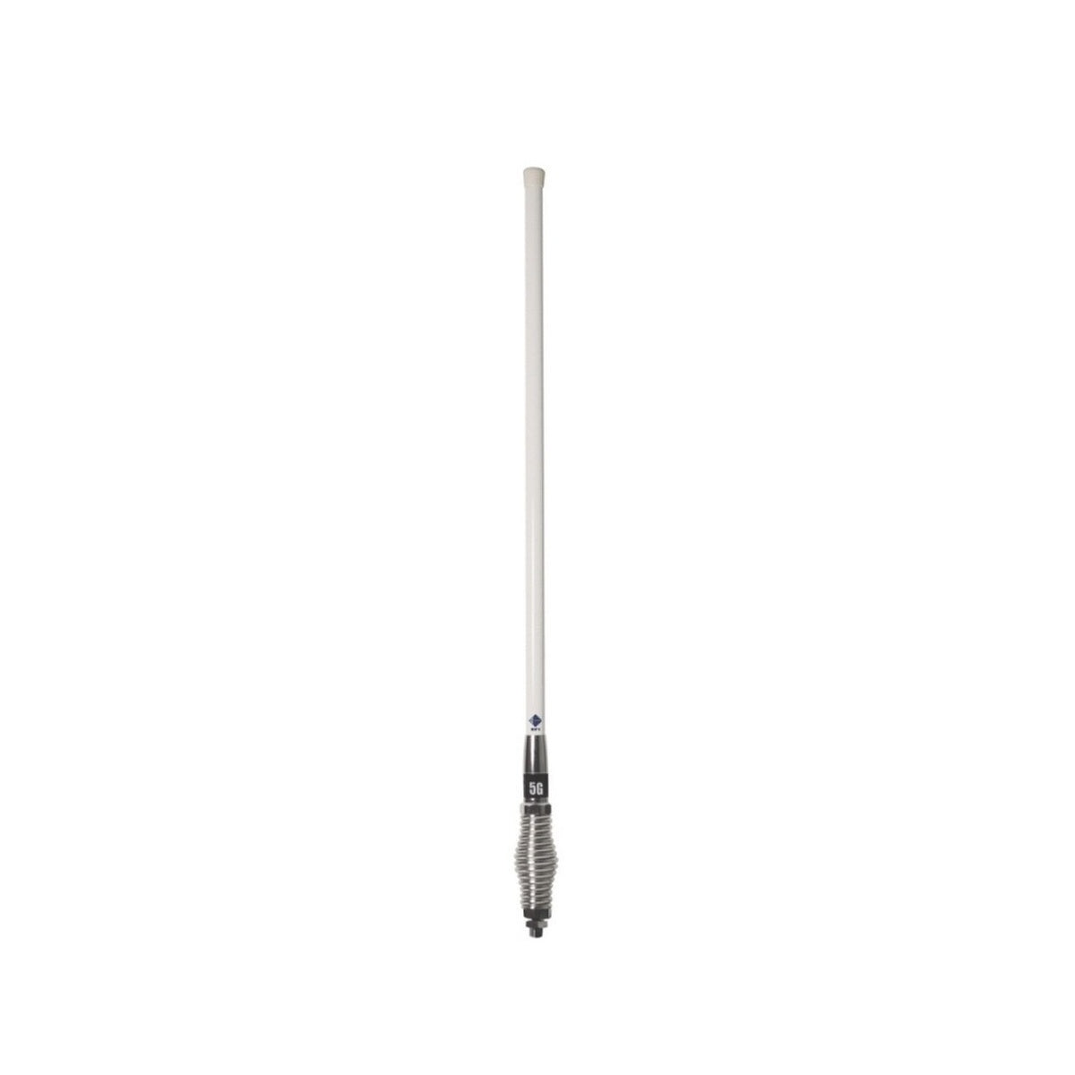 RFI CDR8195-W 6.5dBi 5G/4G/LTE White Antenna with Chrome Spring Q-Fit® Vehicle Bull Bar Antenna 940mm