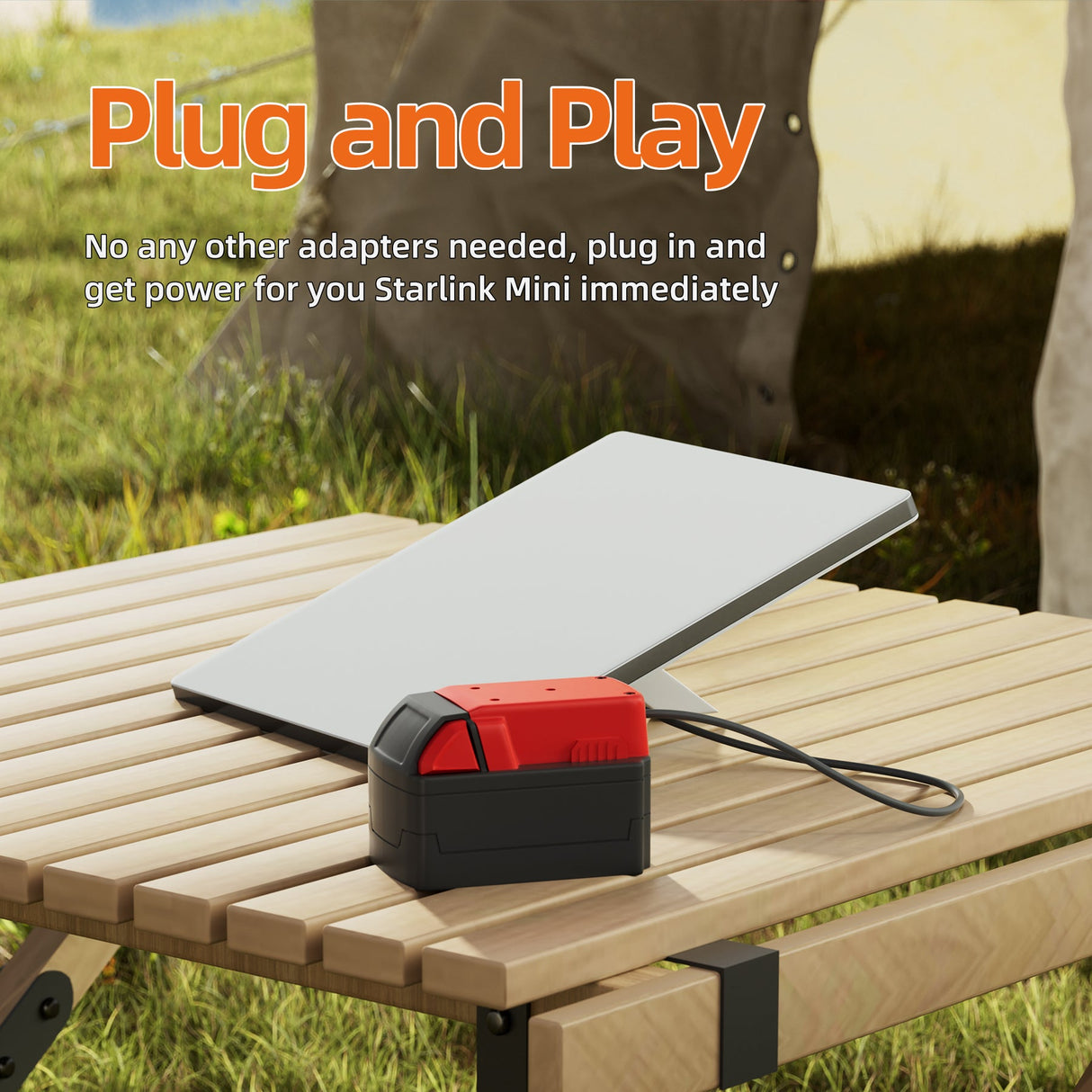 Starlink Mini 18V Milwaukee Battery Adapter with 1m Starlink Mini cable