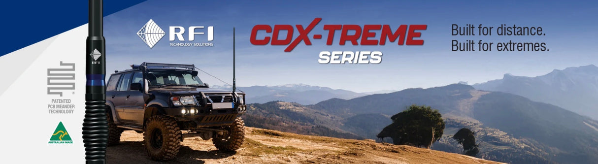 RFI CDX-TREME 7.5dBi 4G/LTE/5G Black Q-Fit® Vehicle Bull Bar Antenna - 1200mm