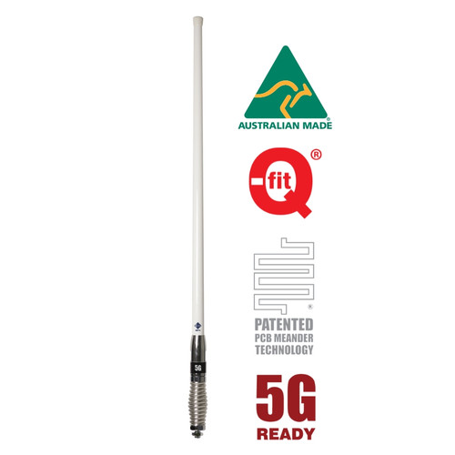 RFI CDQ8195-W 6.5dBi 4G/LTE/5G White Q-Fit® Vehicle Bull Bar Antenna full view