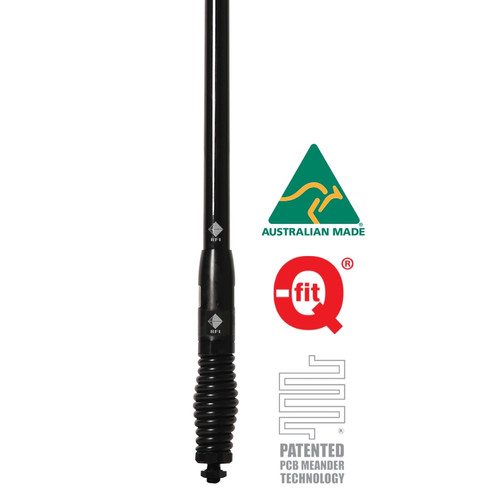 RFI 5dBi UHF 477Mhz Black Vehicle collinear antenna close view