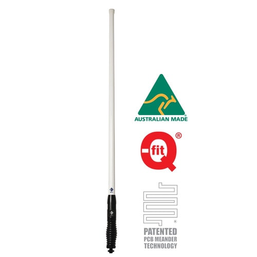 RFI CDQ5000-WB 5dBi UHF / CB 477Mhz White vehicle collinear antenna full antenna view