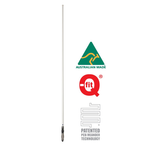 RFI CDQ8000-W 8dBi UHF 477Mhz Black Q-Fit® Vehicle Bull Bar Antenna - 208cm high Full Antenna View