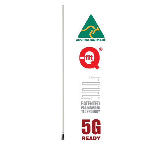 RFI CDQ8199-WB-WHIP 5G LTE 8.5dBi Antenna Whip Only - White Full Whip Image