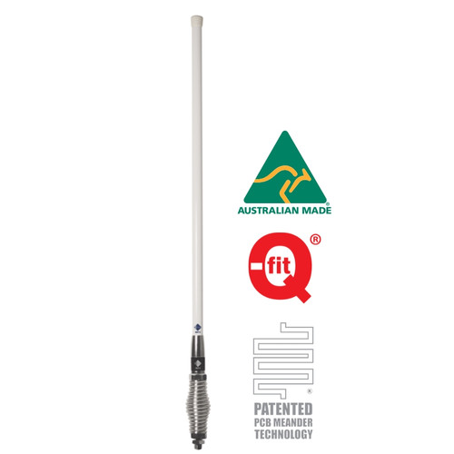 RFI CDR5000-W Q-Fit UHF 5dBi CB 477Mhz Collinear Antenna White Radome 94cm high full antenna image