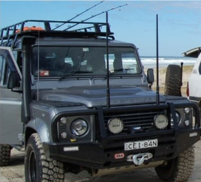 Off-road vehicle with two RFI CD series antenna installed