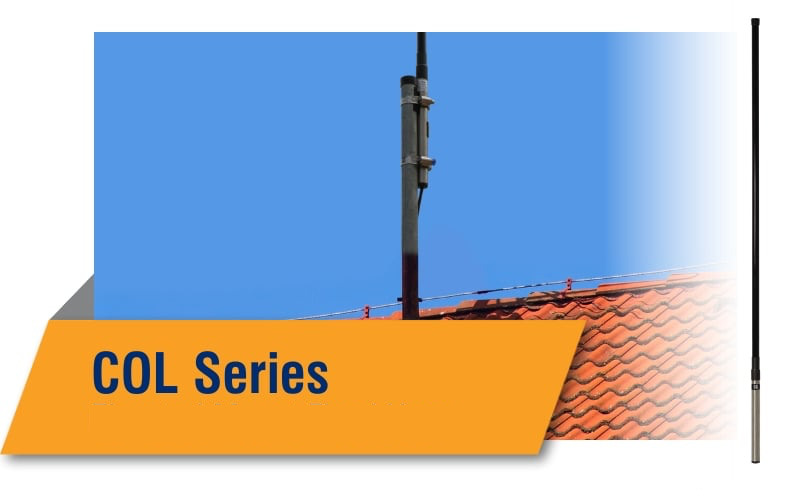 RFI COL series antenna mounted on the roof