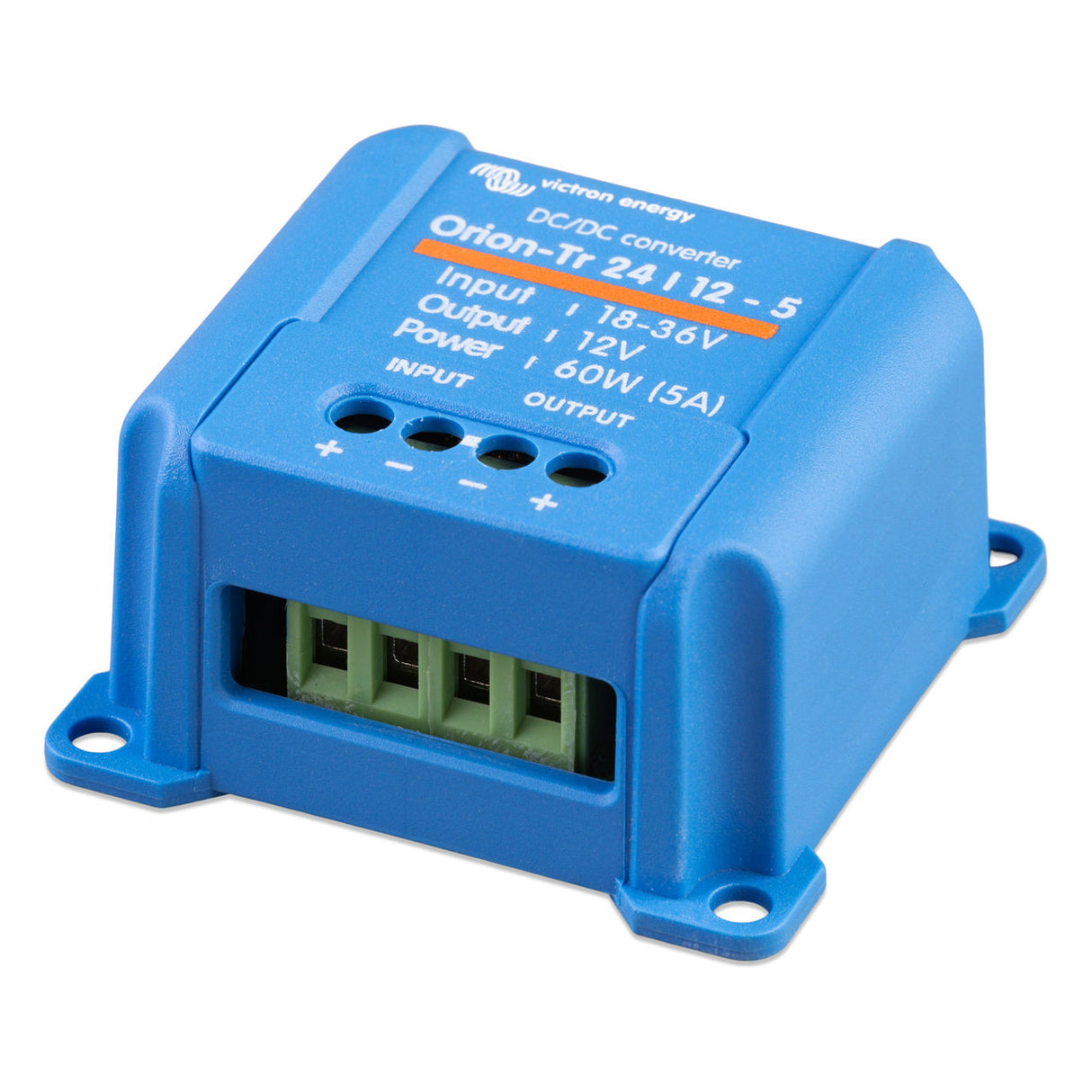 Left side view of a Victron Orion-Tr 24 | 12 - 5amp 60 watt DC-DC converter