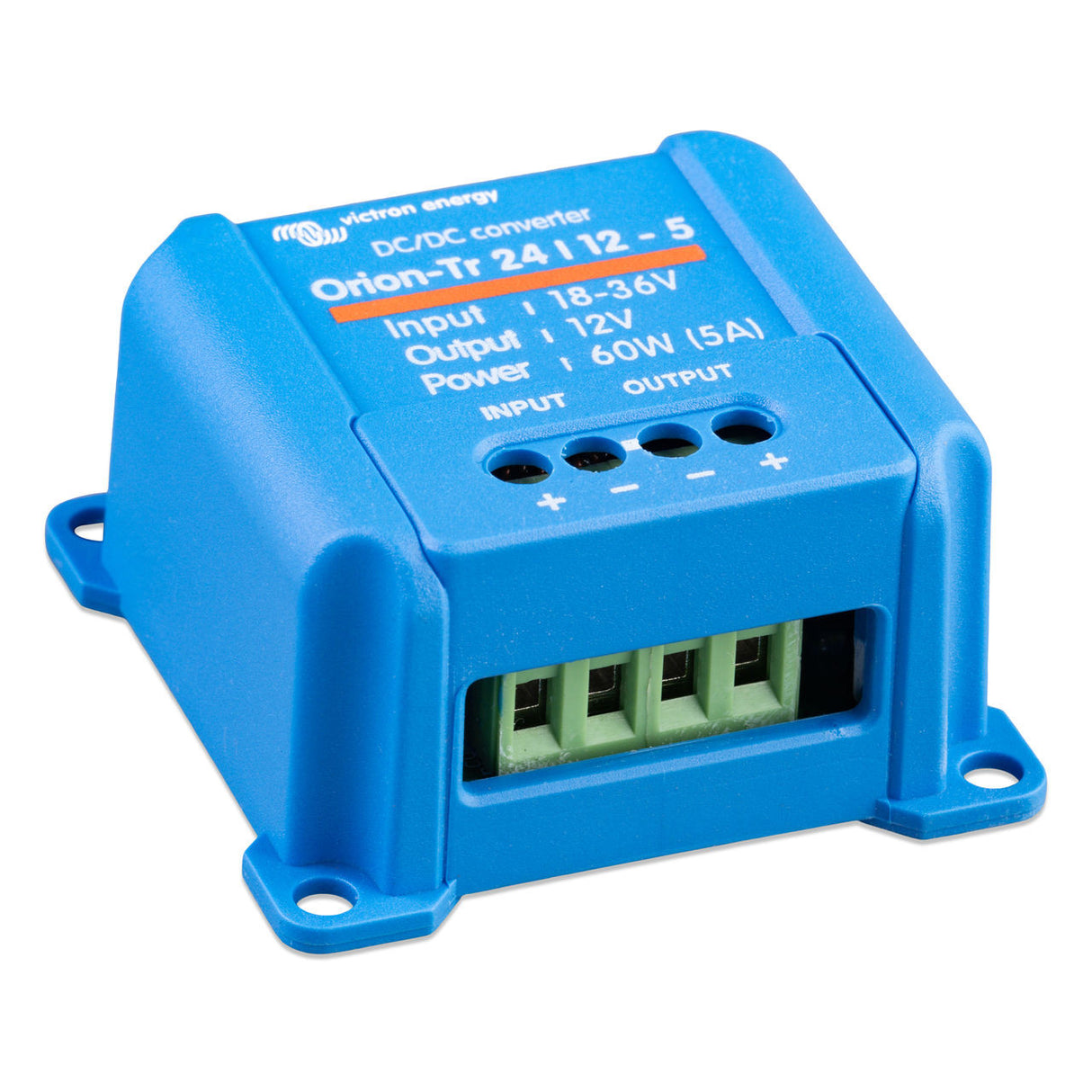 Right side view of a Victron Orion-Tr 24 | 12 - 5 60 watt DC-DC converter