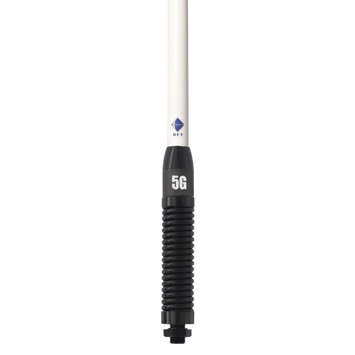 RFI CD8197 7.5dBi 4G & 5G Cellular vehicle white antenna close-up