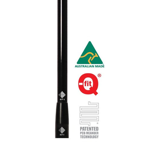 RFI CDQ3000-BL WHIP REPLACEMENT BLACK 3dBi UHF CB Antenna Whip Q-Fit 612mm