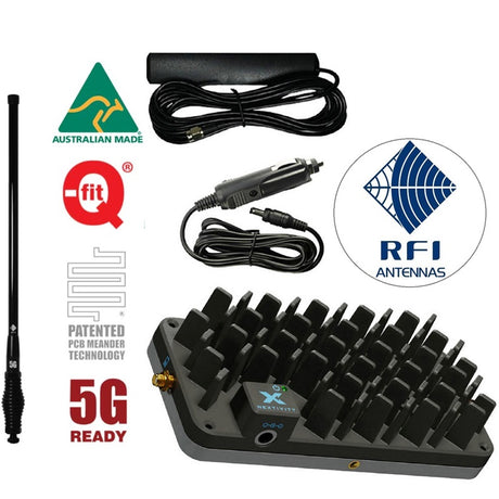 R41 Roam booster with power adapter, internal antenna and an RFI CDR8194 antenna