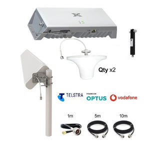 Cel-Fi GO G41-JE-DL-2SO Stationary Telstra |Optus|Voda 11dBi LPDA7040-11 | Dual DAS 6dBi DAS Omni Ceiling Antenna Bundle