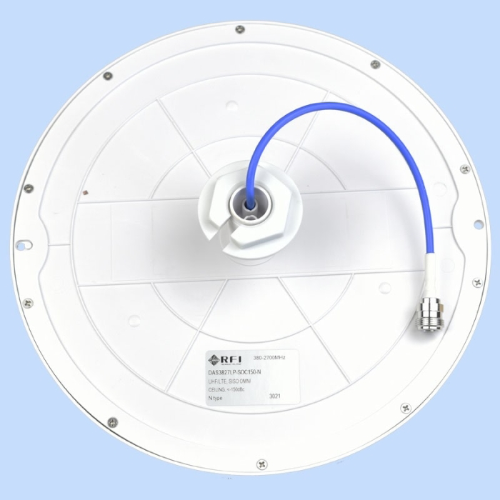 Bottom view of an RFI Low Profile Omni-Directional Ceiling Antenna