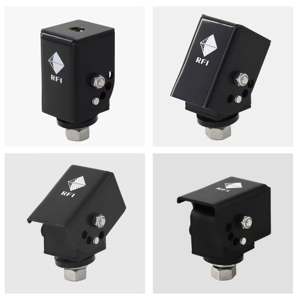 Folding Bull Bar Antenna Mount (RFI FBBM) – 304 Stainless Steel, Black Chrome or Polished | UHF & Cellular