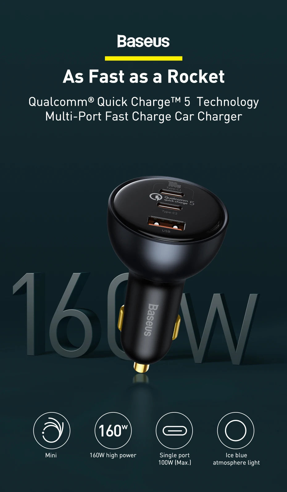 Starlink Mini USB-C PD 100W 20V Cigarette Socket Fast Charger