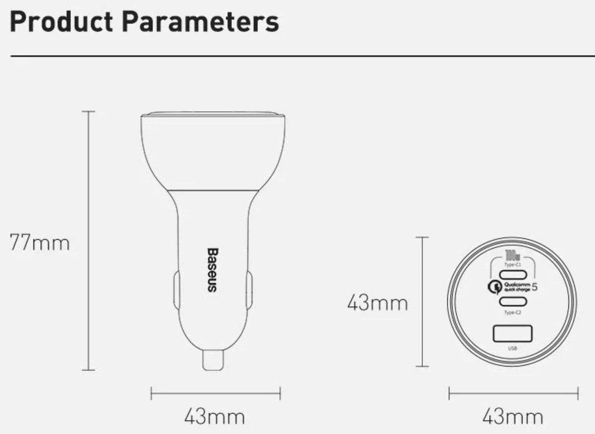 Starlink Mini USB-C PD 100W 20V Cigarette Socket Fast Charger