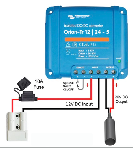 Victron Starlink Mini 12V to 30V DC Step-Up Converter Power Supply via Anderson Plug