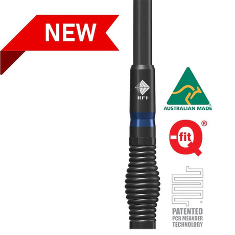 RFI CDQ8197-B 7.5dBi 4G/LTE/5G&nbsp;Q-Fit®&nbsp;Bull Bar Vehicle Antenna; 5Mtr cable terminated SMA male - Black 1211mm