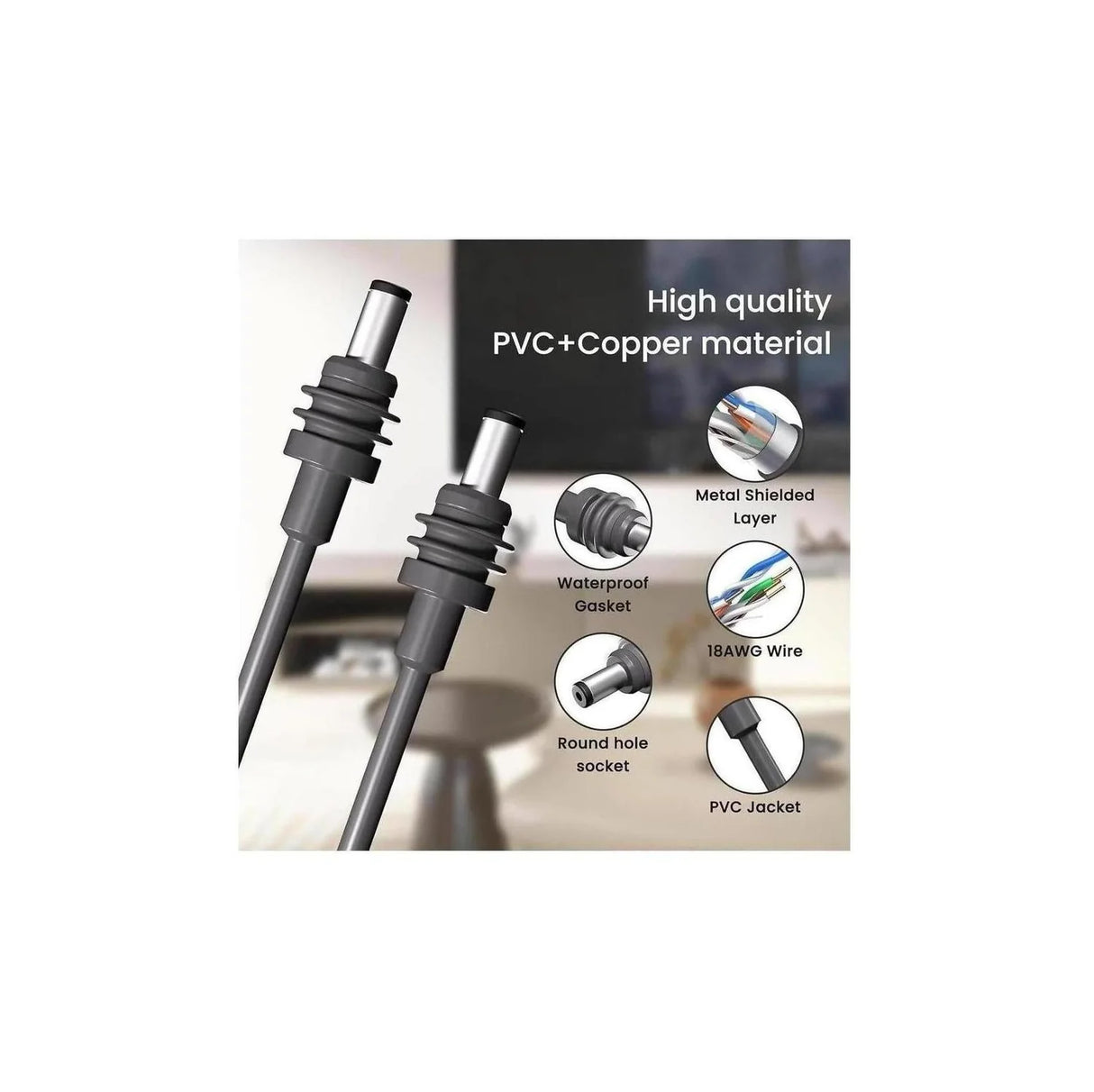 Starlink Mini Power Cable 1m, 2m, 3m, 4m, 5m, 6m & 10m cable lengths.