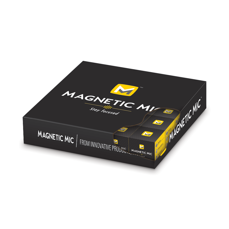 Black Magnetic Mic Microphone Holder Box Front View