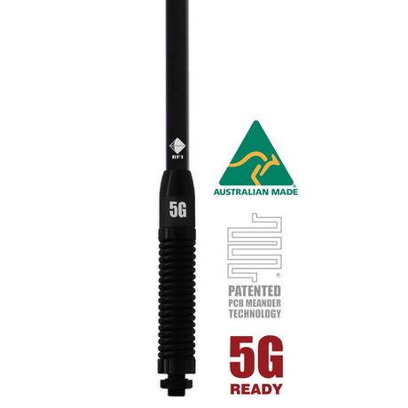 RFI CD8197-B 5G LTE 7.5DBI collinear vehicle antenna Black (698-3800MHZ); 5M SMA(M) close view