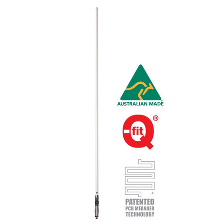 RFI CDQ8000-W 8dBi UHF 477Mhz Black Q-Fit® Vehicle Bull Bar Antenna - 208cm high Full Antenna View