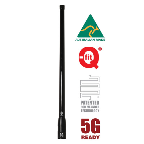 RFI CDQ8194-B-WHIP 5G LTE 5.5dBi Antenna Whip Only - Black Full View
