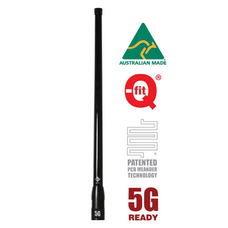 RFI CDQ8194-B-WHIP 5G LTE 5.5dBi Antenna Whip Only - Black Full View