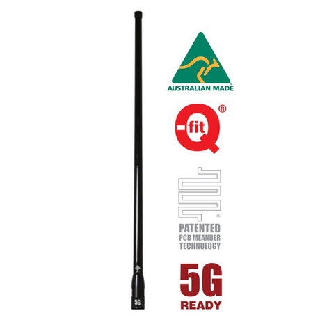RFI CDQ8195-B-WHIP 5G LTE 6.5dBi Antenna Whip Only - Black Full Whip Image