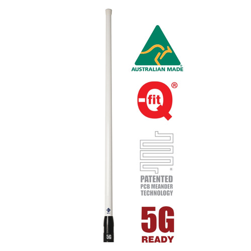 RFI CDQ8195-WB-WHIP 5G LTE 6.5dBi Antenna Whip Only - White/Black Full Whip View