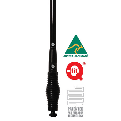 RFI CDR5000-B Q-Fit UHF 5dBi CB 477Mhz Collinear Antenna Black Radome 94cm high Close View