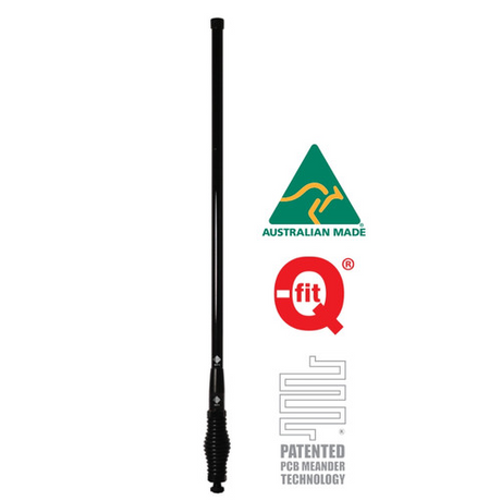 RFI CDR5000-B Q-Fit UHF 5dBi CB 477Mhz Collinear Antenna Black Radome 94cm high Full Antenna Image