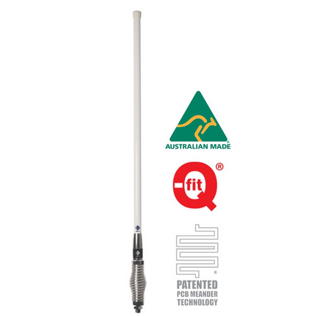 RFI CDR5000-W Q-Fit UHF 5dBi CB 477Mhz Collinear Antenna White Radome 94cm high full antenna image