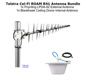 One Poynting LPDA external antenna, one internal dome antenna and a one N to SMA cable