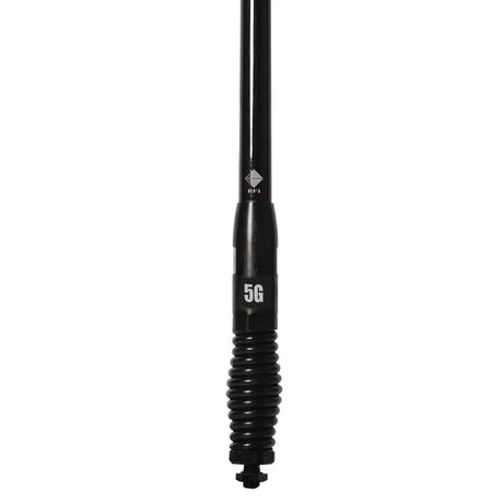 RFI CDQ8194 5.5dBi 4G & 5G cellular antenna close-up showing removable whip and spring base